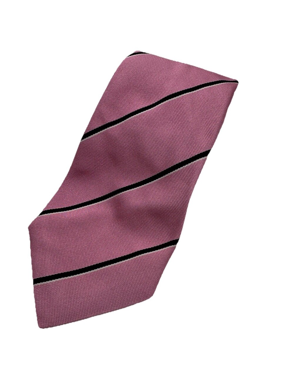 Ralph Lauren Pink Navy Stripe Men’s Necktie Silk Handmade/ Sewn Preppy